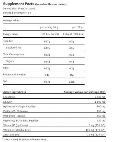 Glutamine Ultra Amino Power, червена боровинка, 500 g, Amix - 2