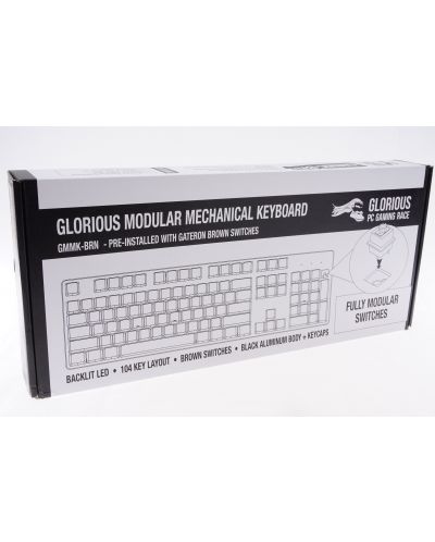Механична клавиатура Glorious - GMMK Full-Size, Gateron Brown, RGB, черна - 3