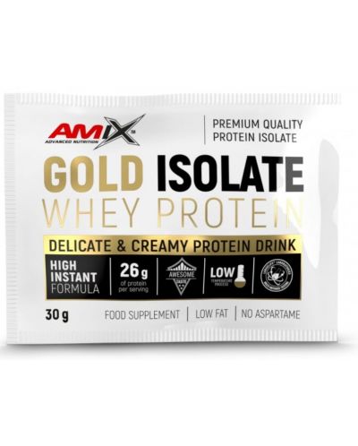 Gold Isolate Whey Protein Box, натурална ванилия, 20 x 30 g, Amix - 2