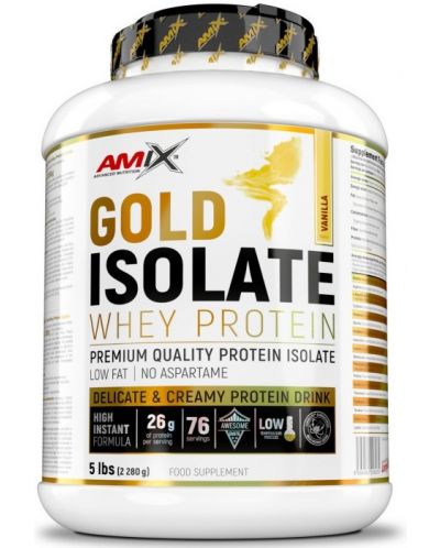 Gold Isolate Whey Protein, натурална ванилия, 2.28 kg, Amix - 1