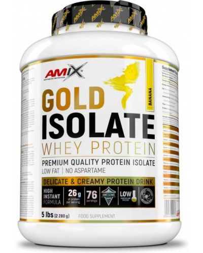 Gold Isolate Whey Protein, банан, 2.28 kg, Amix - 1