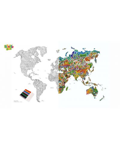 Голям атлас за оцветяване Thinkle Stars - с 12 флумастера - 3