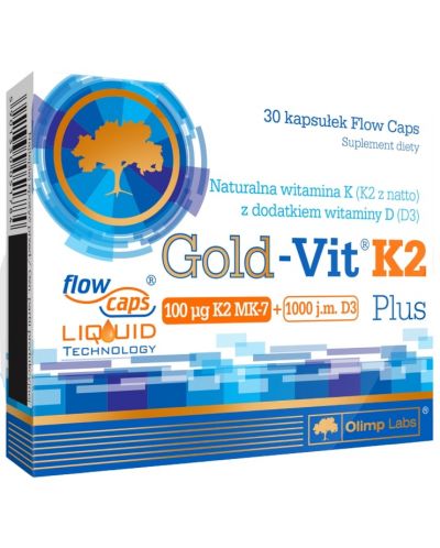Gold Vit K2 Plus, 30 капсули, Olimp - 1