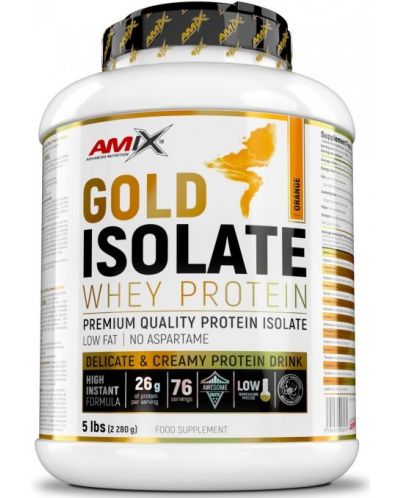 Gold Isolate Whey Protein, портокал, 2.28 kg, Amix - 1