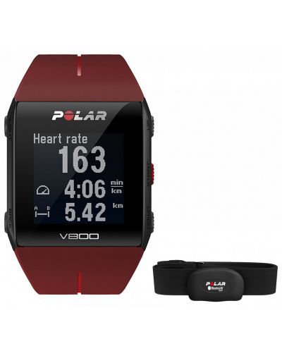 GPS часовник Polar V800 HR - червен - 2