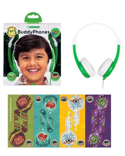 Детски слушалки BuddyPhones - Connect, зелени - 3