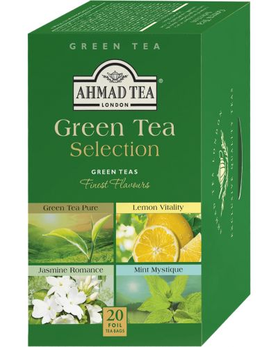 Green Tea Selection Зелен чай, 20 пакетчета, Ahmad Tea - 1