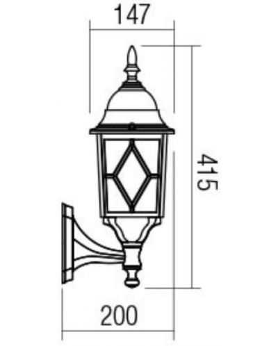 Градински фенер Smarter - Melton 9674, IP44, E27, 1x42W, антично бял - 2