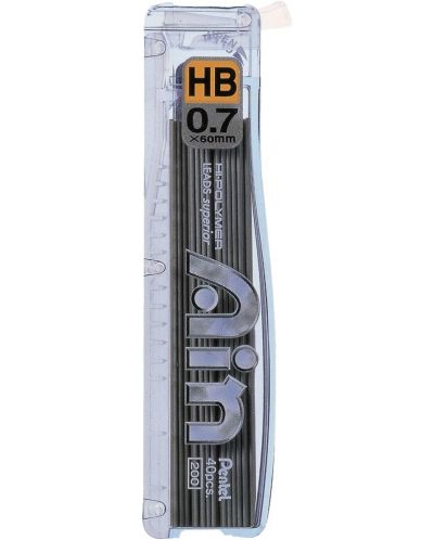 Графити Pentel - Hi-Polymer, HB, 0.7 mm, 40 броя - 1