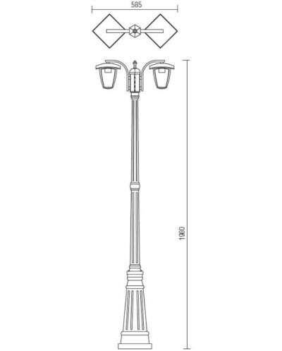 Градинска лампа Smarter - Edmond 9158, IP44, E27, 2x28W, черна - 2