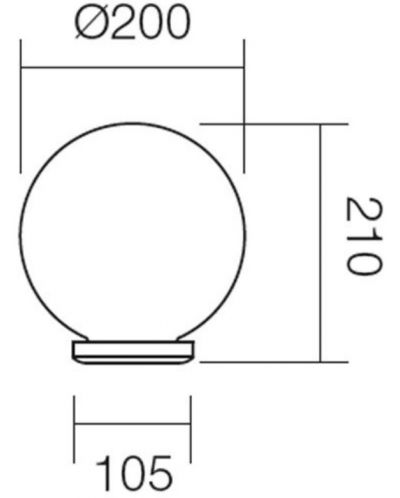 Градинска лампа Smarter - Sfera 200 9760, IP44, E27, 1x28W, черно-опушена - 2