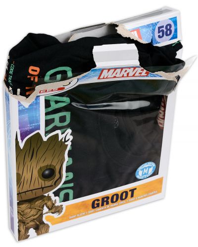 Тениска Funko Pop! Marvel Gardians of the Galaxy - Groot, черна, M (разопакован) - 2