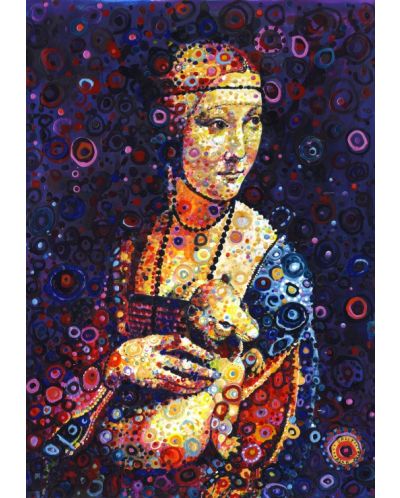 Пъзел Grafika от 1000 части - Дамата с хермелина (Леонардо да Винчи), Сали Рич - 1