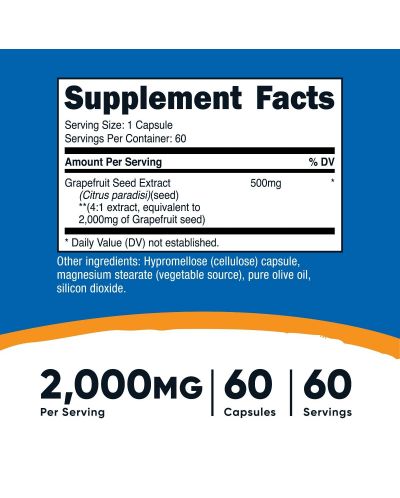 Grapefruit Seed Extract, 60 капсули, Nutricost - 2