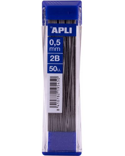 Графити за автоматичен молив Apli - 2B, 0.5 mm, 50 броя - 1