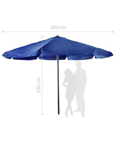 Градински чадър Muhler - 3.5 m, син - 3