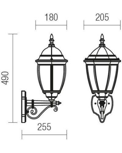Градински фенер Smarter - Sevilla 9604, IP44, E27, 1x42W, антично черен - 2