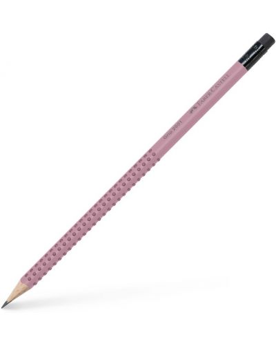 Графитен молив Faber-Castell Grip - 2001, B, с гума, розов - 1