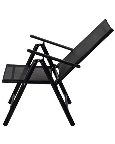 Градински сгъваем стол със 7 позиции Muhler - 56 х 67 х 107 cm, черен - 7