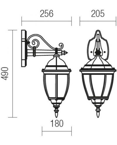 Градински фенер Smarter - Sevilla 9605, IP44, E27, 1x42W, антично черен - 2