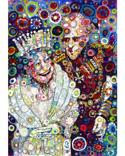 Пъзел Grafika от 1000 части - Кралицата и принц Филип, Сали Рич - 1