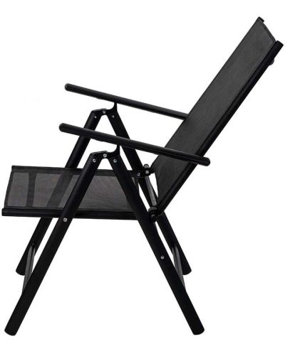 Градински сгъваем стол със 7 позиции Muhler - 56 х 67 х 107 cm, черен - 5
