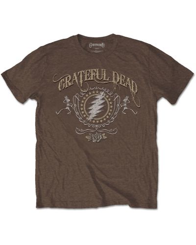 Тениска Rock Off Grateful Dead - Bolt, кафява - 1