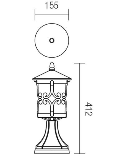 Градинска лампа Smarter - Tirol 9263, IP23, E27, 1x42W, антично черна - 2