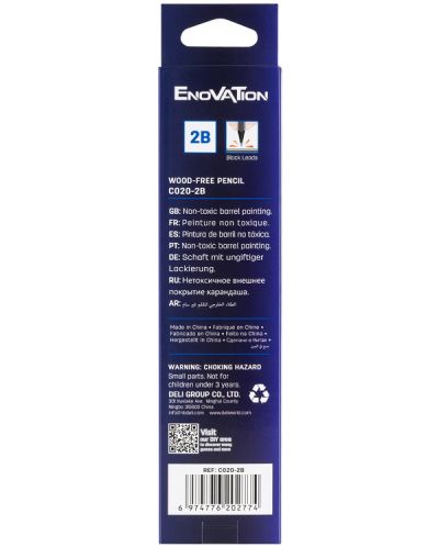 Графитен молив с гума Deli Enovation - EC020-2B, 2B, асортимент - 3