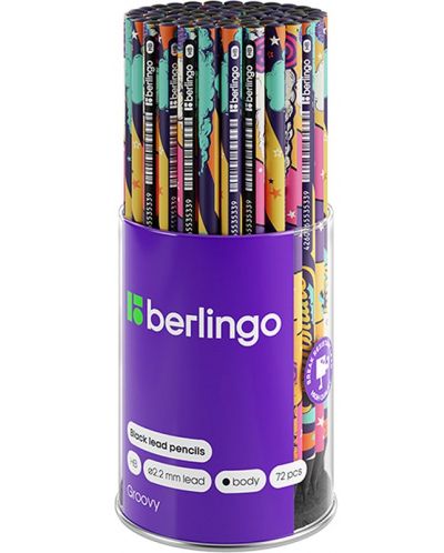 Графитен молив Berlingo - Groovy, HB, асортимент - 2