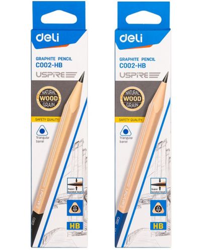Графитен молив Deli Uspire - EC002-HB, HB, асортимент - 3