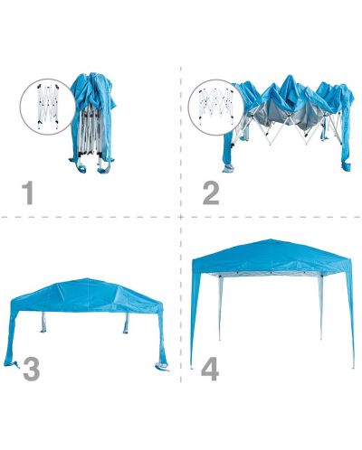 Градинска шатра Muhler - Pop-Up, 3 x 3 x 2.4 m, синя - 5
