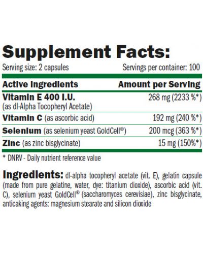 GreenDay Vitamin E, 400 IU, 200 капсули, Amix - 2