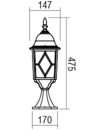Градинска лампа Smarter - Melton 9710, IP44, E27, 1x42W, антично бяла - 2