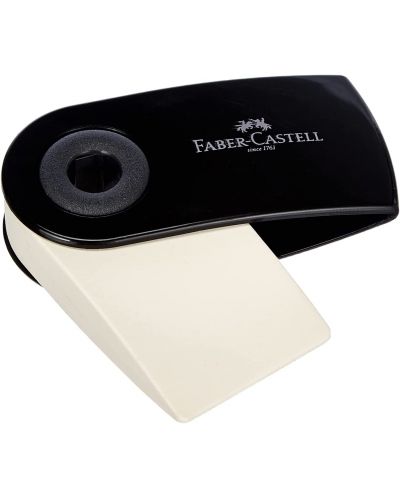 Гума Faber-Castell - Мини, черна, с ръкав - 1