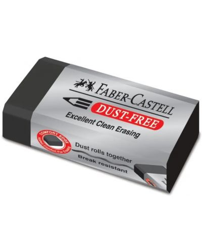 Гума Faber-Castell - Dust-Free, черна - 1