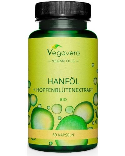 Hanföl + Hopfenblütenextrakt Bio, 60 капсули, Vegavero - 1