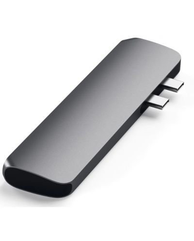 USB хъб Satechi - Aluminium Pro, 6 порта, USB-C, MacBook Pro, сив - 3