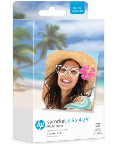 Хартия HP - Sprocket, 3.50 x 4.25", 50 броя - 1