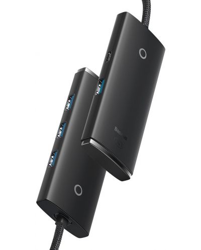 Хъб Baseus - Lite Series, 5 порта, USB-C, 0.25m, черен - 2