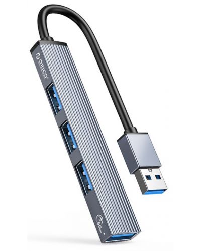 Хъб Orico - AH-A13-GY, 4 порта, USB-A, сив - 1