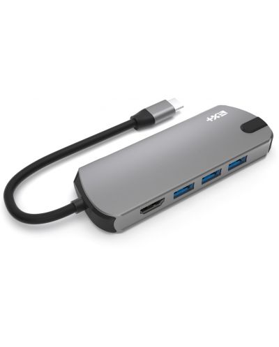 USB хъб Next One - Pro Multiport, 8 порта, USB-C, сив - 1