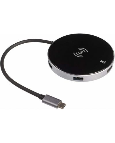 Безжично зарядно и хъб Xtorm - 8912, 6 в 1, USB-C, черно/сиво - 7
