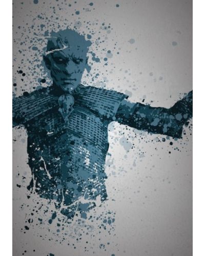 Метален постер Displate - Game of Thrones: White walker Splatter effect - 1