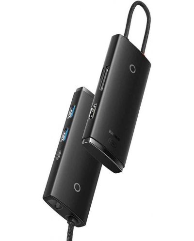 Хъб Baseus - Lite, 5 порта, USB-C, черен - 2