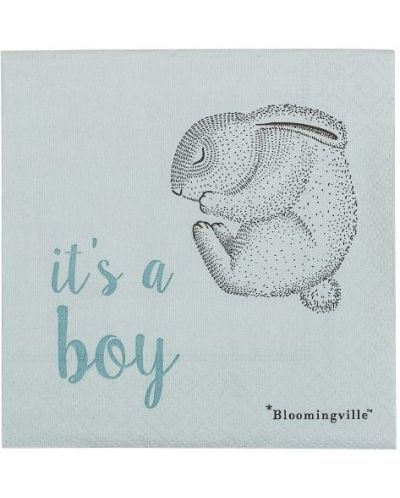 Харатиени салфетки Bloomingville - It's a boy, сини - 1