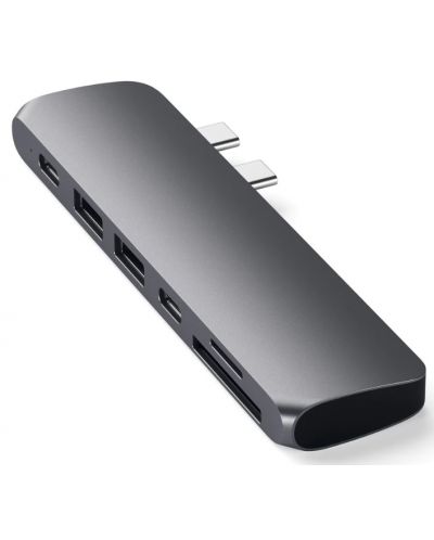 USB хъб Satechi - Aluminium Pro, 6 порта, USB-C, MacBook Pro, сив - 6
