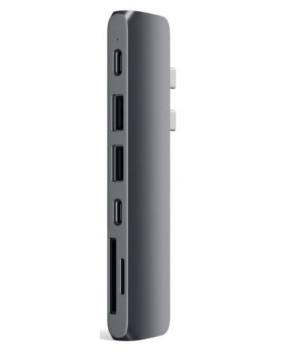 USB хъб Satechi - Aluminium Pro, 6 порта, USB-C, MacBook Pro, сив - 1