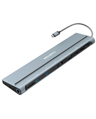 Хъб Canyon - DS-90, 14 порта, USB-C, Space Grey - 1