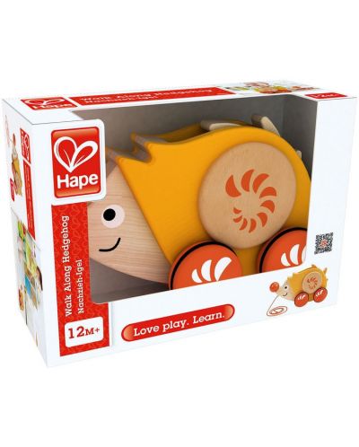 Детска играчка за дърпане Hape – Таралеж, дървена - 1